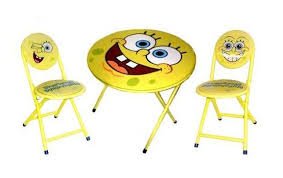 Kids Room Fantastic Spongebob Squarepants Themed Room Design With Round Table And Chairs In 2020 Spongebob Round Table And Chairs Room Themes