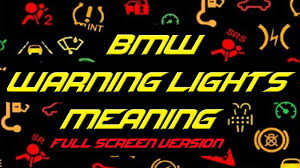 Bmw Warning Lights Meaning Full Screen Youtube