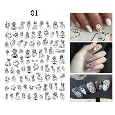 There are 42473 nail decal for sale on etsy, and they cost 4,58 $ on average. 1 Sheet 3d Nail Stickers Face Pattern Nail Decals Colorful Black White Diy Nail Art Decorarion Kjop Til Lave Priser I Nettbutikken Joom