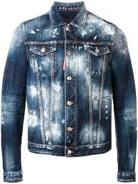 Dsquared2 Powdered Effect Cotton Denim Jacket In Blue Modesens Designer Clothes For Men Denim Jacket Jackets Men Fashion