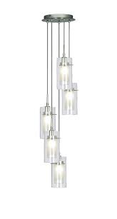 Duo1 5 Light Chrome Pendant Fitting Ceiling Pendant Lights Ceiling Lights Double Glass