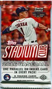 Since 1980 & now on ebay, sportscardspacksandboxes carries hot new raw & graded sports cards. 2016 Topps Stadium Club Baseball Hobby 8 Card Pack Sealed Random Heroes Sports Cards