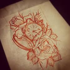 Rose And Clock Tattoo Stencil Tattoo Designs Ideas Tattoos last 2 days to 2 weeks and can come off anytime you want. rose and clock tattoo stencil tattoo