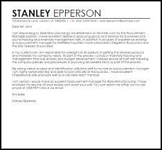 Procurement Manager Cover Letter Sample Cover Letter Templates Examples