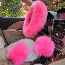 3pcs Long Plush Warm Winter Steering Wheel Cover Woolen Handbrake Car Accessory 73759030048 Pink Steering Wheel Cover Pink Car Accessories Steering Wheel Cover