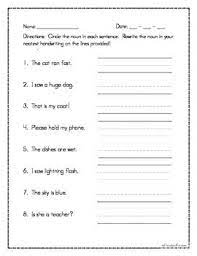 Pictures of missing nouns are given and the child needs to write the missing common nouns in the. Noun Worksheet Circle And Rewrite Free Nouns Worksheet Nouns Teaching Nouns