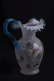 Fenton dimond band and floral pattern carnival glass pitcher. Collectable Glassware Photos Free Royalty Free Stock Photos From Dreamstime