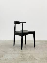 Sobu Copenhagen Dining Chair Black Ash Black Leather Seating Chair Black Dining Chairs