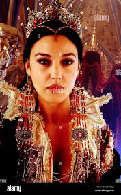 Monica Bellucci in director Terry Gilliam's upcoming The Brothers Grimm,  starring Monica Bellucci, Matt Damon and Heath Ledger. EXCLUSIVE PICTURES  FROM ALL ACTION DIGITAL Stock Photo