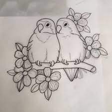 Bird Couple Shazzad68 Bird Drawings Fabric Painting Art Drawings Simple