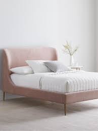 Living room, dining room, bedroom, outdoor & patio, home office Buywest Elm Lana Upholstered Bed Frame Double Light Pink Online At Johnlewis Com Upholstered Bed Frame Upholstered Beds Bed Frame