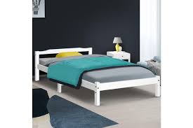 Buy now, pay later with afterpay. Artiss Wooden Bed Frame Lexi Timber Bed Frame Collection White King Single Matt Blatt