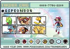 The pokémon card on the left is dynamically updated by filling out the below form: My Johto Trainer Card Pokemon Soulsilver By Espeon804 On Deviantart