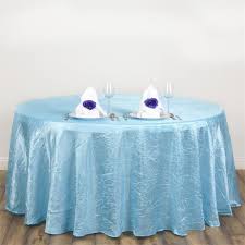 117 Light Blue Crinkle Crushed Taffeta Round Tablecloth In 2020 Blue Wedding Decorations Wedding Party Decorations Wonderland Wedding Decorations