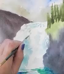 In today's art journal thursday episode i will show you how to paint a waterfall with acrylic paint step by step for beginners! How To Paint A Waterfall In Watercolor For Beginners Art Instruction Blog