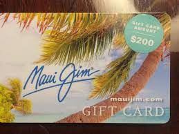 Where can i use a maui jim gift card. 200 Maui Jim Gift Card Ebay Gift Card Maui Jim Cards