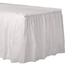White Plastic Table Skirt 168in X 29in White Plastic Table Table Skirt Plastic Tables