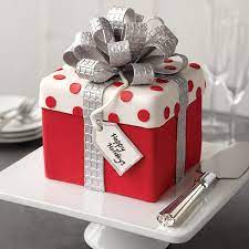 Christmas Gift Box Fondant Cake With Bow Gift Box Cakes Christmas Cake Xmas Cake