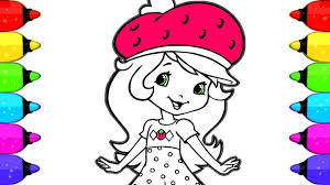 How to draw a cute strawberry, draw cute things. Strawberry Shortcake Coloring Book Page How To Draw And Color Strawberry Shortcake Youtube