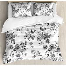 Black and white elegant floral swirl seamless pattern, vector background. Black And White Duvet Cover Set Vintage Floral Pattern Victorian Classic Royal Inspired New Modern Art Decorative Bedding Set With Pillow Shams Black And White By Ambesonne Walmart Com Walmart Com