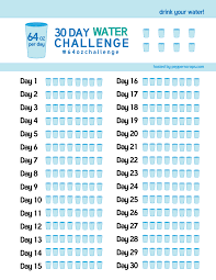 30 day water challenge tracker pdf water challenge