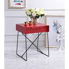 Acme Furniture Gualacao Red End Table 84457 The Home Depot End Tables Acme Furniture Furniture