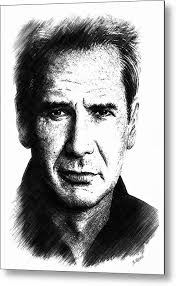 Harrison Ford sketch edit Metal Print by Andrew Read