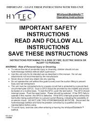 Sur cette page, vous pouvez télécharger cela manuel sur cette page, vous pouvez télécharger ce manuel d'utilisateur et lire ceci en ligne. Whirlpool Bubbleair Operating Instructions Hytec