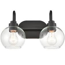 Howplumb 370bpt04 brushed nickel 4 globe vanity bath light bar. Miseno Ml93775 Mb Matte Black 2 Light 17 Wide Bathroom Vanity Light Lightingdirect Com