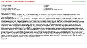 This cover letter template word doc leads with a dark, sharp header, with hex icons for important contact info. Aviation Safety Officer Cover Letters