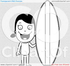 These alphabet coloring sheets will help little ones identify uppercase and lowercase versions of each letter. Cartoon Clipart Of A Black And White Summer Girl With A Surf Board Vector Outlined Coloring Page By Cory Thoman 1143297