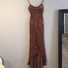 Precious Formals Bronze Mermaid Gown