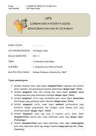 Lkpd Kelas 3 Tema 4 Subtema 1 Pembelajaran 1 Worksheet