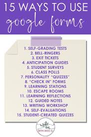 15 Ways To Use Google Forms Write On With Miss G In 2020 Learning Stations Google Forms Student Survey