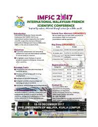 The following lists events from 2017 in malaysia. Pdf Invitation For International Malaysian French Scientific Conference 2017 Imfsc 2017