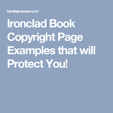 Book Copyright Page Examples For Your Ebook Book Marketing Books Copyright Page
