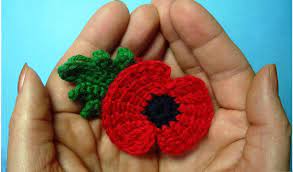 Traditional Crochet Poppy Flower Memory Of First World War 11 November Crochet Small Flower Crochet Flowers Poppy Craft
