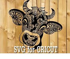 Download Cow Mandala Svg Zentangle Cow Svg Intricate Svg File Etsy Mandala Handmade Artwork Cricut