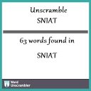 Unscramble SNIAT - Unscrambled 63 words from letters in SNIAT