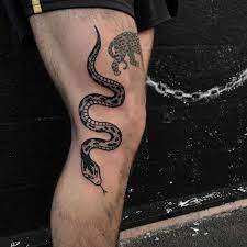 Black Snake By Yeahdope Inked On The Right Thigh Belly Tattoos Ear Tattoo White Tattoo