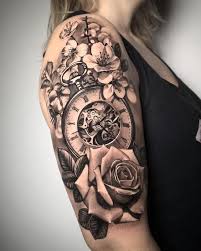Hulse Tatowierungen Armel Tattoos Fur Frauen Einzigartige Hulse Tatowierungen Blumenhulsen In 2020 Quarter Sleeve Tattoos Mommy Tattoos Beautiful Tattoos For Women