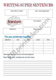 Super Sentences Esl Worksheet By Cherryllama