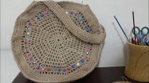 Tigisi Orgu Canta Yapimi Jut Ip Ile Hasir Canta Yapimi Crochetbag Part 2 Youtube Canta Orgu Orme Cantalar