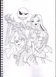 Nightmare before christmas art prints art wall and posters wall. Nightmare Before Christmas Jack And Sally Coloring Pages Part 1