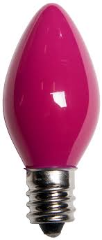 C7 Christmas Light Bulb C7 Pink Christmas Light Bulbs Opaque