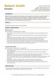 Dishwasher Resume Samples Qwikresume
