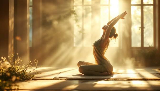 Gentle morning yoga body comfort ritual