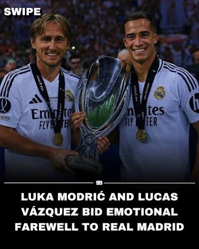 Luka Modrić and Lucas Vázquez have officially bid farewell to Real Madrid,  marking the end of an unforgettable era. Modrić, after 13 years and 28  trophies, is set to join AC Milan,