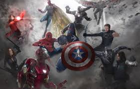 Civil war continues that tradition and, frankly, almost perfects it: Wallpaper Vision Captain America Spider Man Iron Man Black Widow War Machine Captain America Civil War Scarlet Witch Images For Desktop Section Filmy Download
