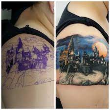 13 shades tattoo shop, kennewick, wa. The Start Of My Harry Potter Sleeve I Love It Tattoo Done By Marc Skiles 13 Shades Tattoo Harry Potter Tattoo Sleeve Sleeve Tattoos Hogwarts Tattoo